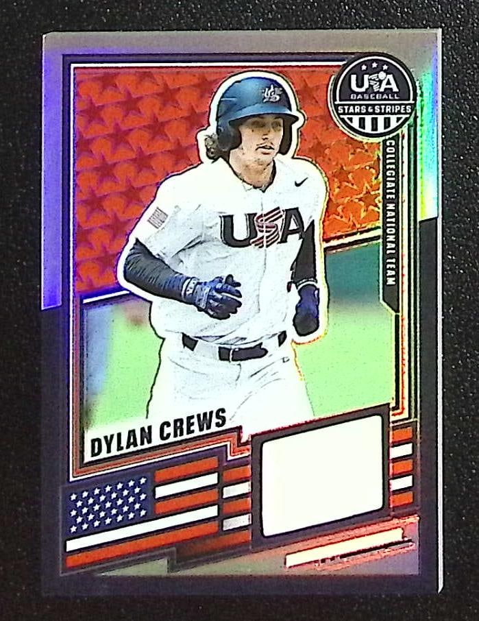 Dylan Crews Silver Prizm Patch 2026 Panini USA Baseball Stars & Stripes #USA-DC: Panini Baseball MLB Trading & Sports Cards, Sports Cards for Sale Near Me, Prizm, Mosaic, Select, SP, SSP, Auction Memorabilia Lots for Sale On Line, World Series & Hall of Fame Players
