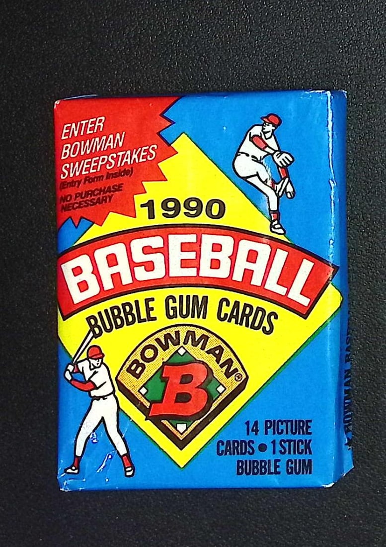1990 Bowman Vintage Baseball Cards Retail Box Wax Pack Sports Cards MLB Trading Cards (1 of 1)