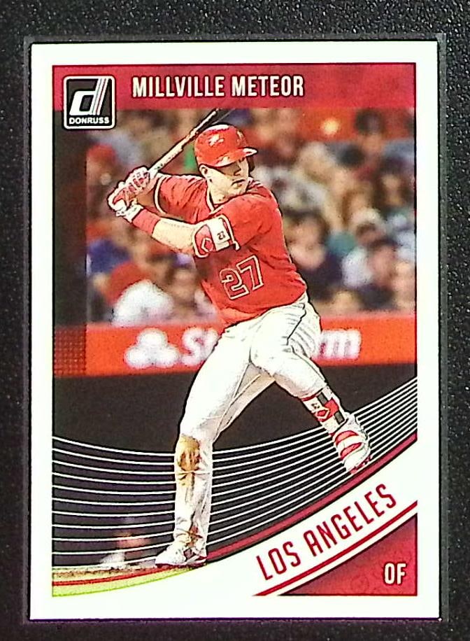 Mike Trout Nickname Variation Millville Meteor 2018 Panini Donruss #155 Angels: Panini Baseball MLB Trading & Sports Cards, Sports Cards for Sale Near Me, Prizm, Mosaic, Select, SP, SSP, Auction Memorabilia Lots for Sale On Line, World Series & Hall of Fame Players