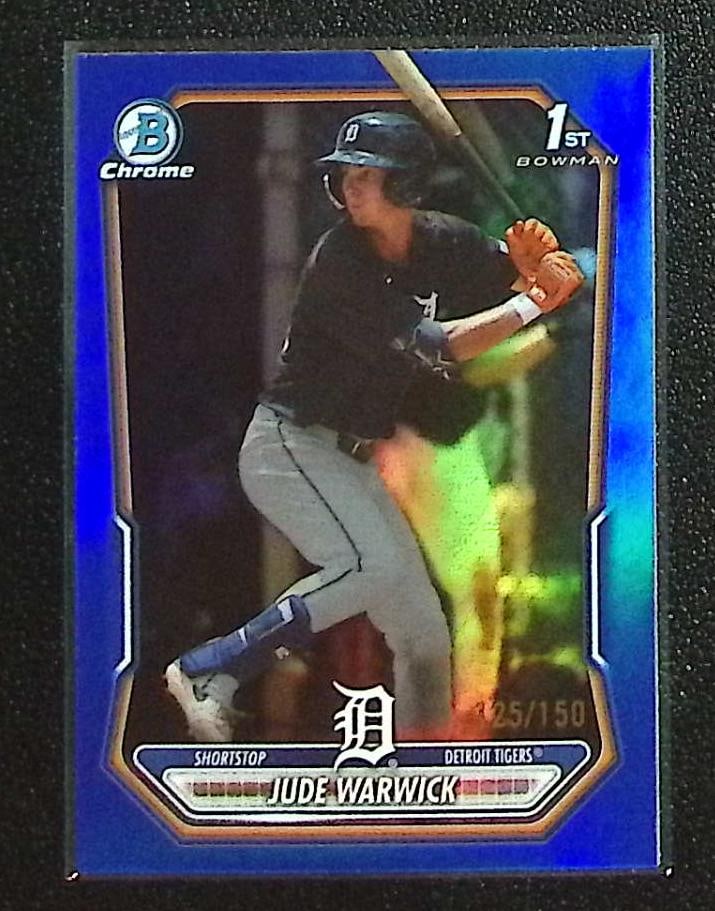 Jude Warwick 1st Bowman Blue Refractor /150 2026 Bowman Chrome #BCP-58 Tigers (1 of 2)