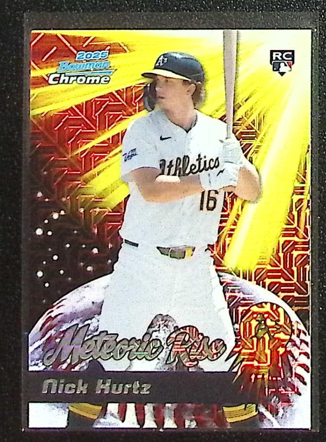 Nick Kurtz Rookie Card Meteoric Rise Mojo Refractor 2025 Bowman Chrome #MR-7 A's (1 of 2)