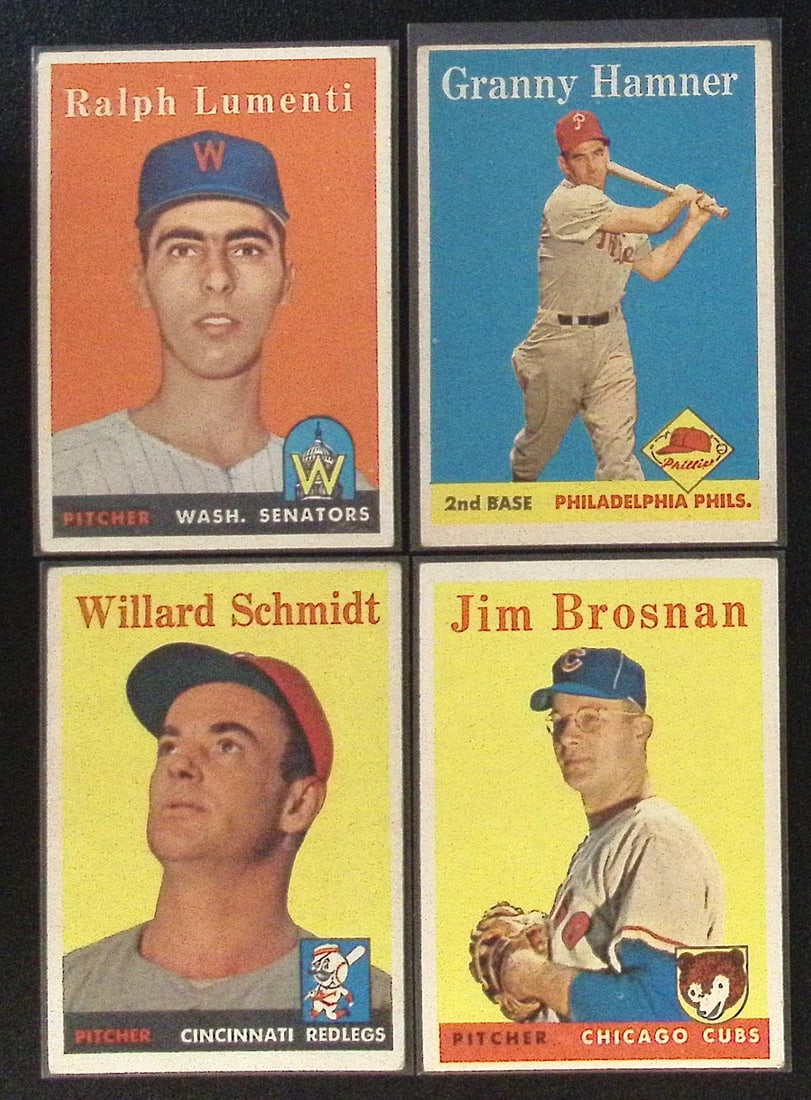 Lot of 4 1958 Topps Vintage Baseball Cards. All Different, See Pictures for Cards/Condition (1 of 2)