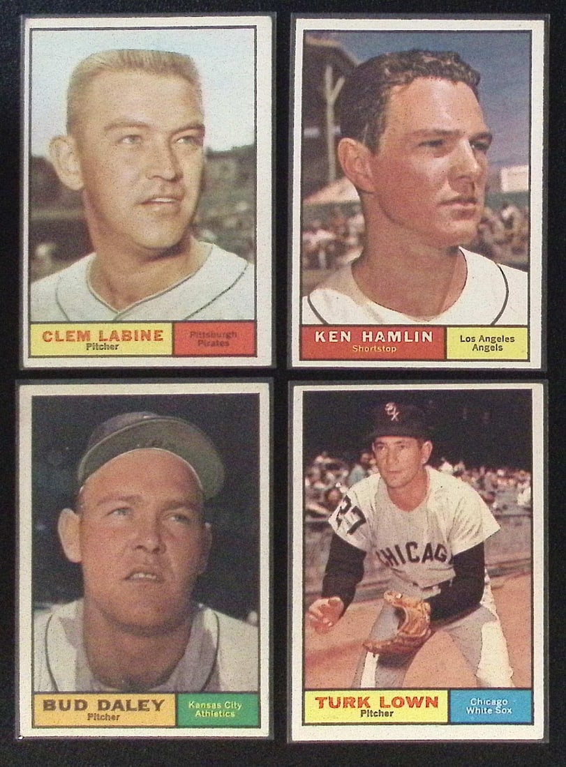 Lot of 4 1961 Topps Vintage Baseball Cards. All Different, See Pictures for Cards/Condition (1 of 2)
