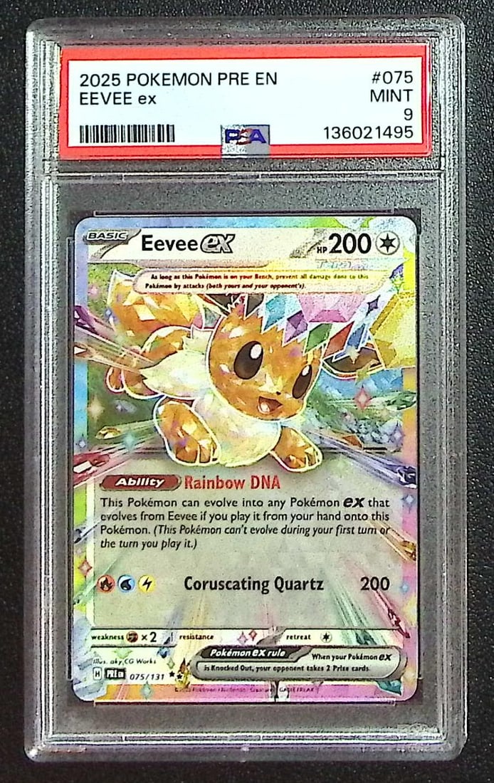 Pokemon Prismatic Evolutions Eevee Ex #75 PSA 9 (1 of 2)
