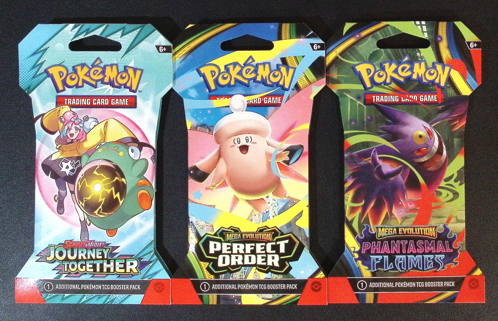 3 COUNT: 1 - Pokemon Journey Together, 1 - Perfect Order, & 1 - Phantasmal Flames Booster Packs (1 of 1)
