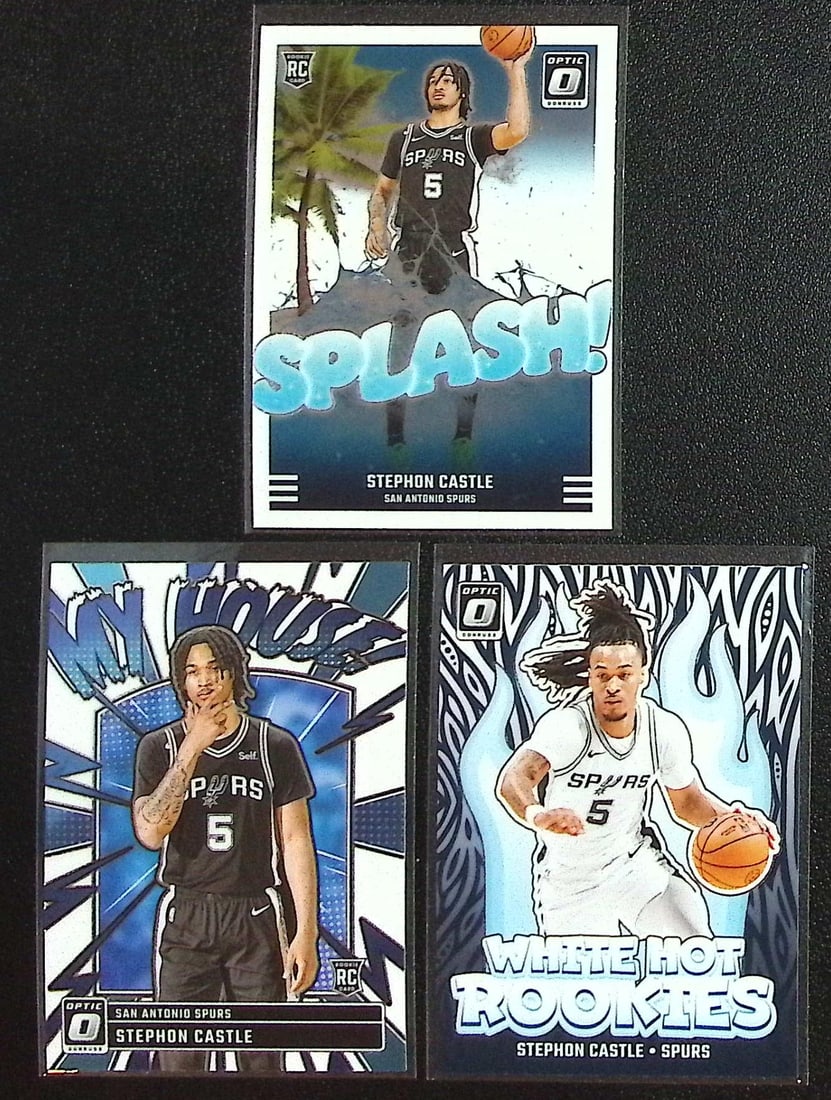 Lot of 3 Stephon Castle Rookie Card Inserts 2024-25 Donruss Optic. All Different, See Pics (1 of 2)