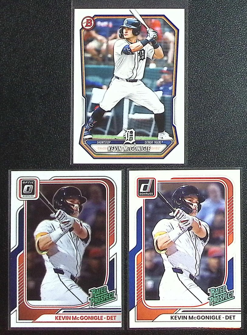 Lot of 3 Kevin McGonigle Prospect Cards. All Different, See Pictures. Detroit Tigers (1 of 2)