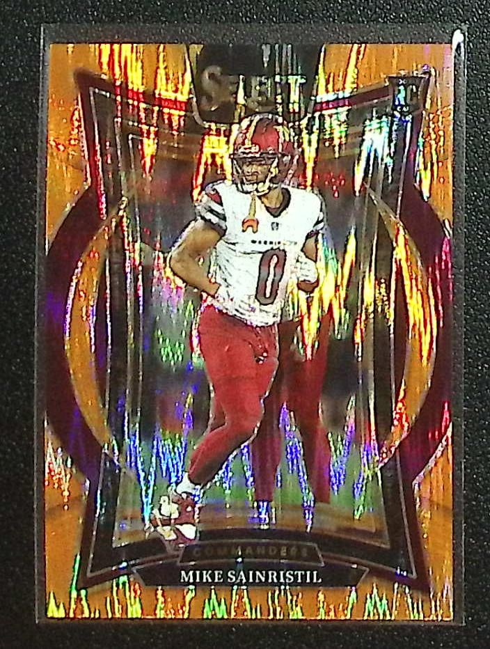 Mike Sainristil Rookie Card Orange Shock Prizm /499 2024 Select #76 Commanders: Panini Select, Prizm, Mosaic, Contenders, Zenith, Phoenix, Illusions, Absolute, Rookie NFL Sports Trading Cards, SP, SSP, Cards, Football Cards for Sale Near Me, Superbowl & Hall of Fame Player