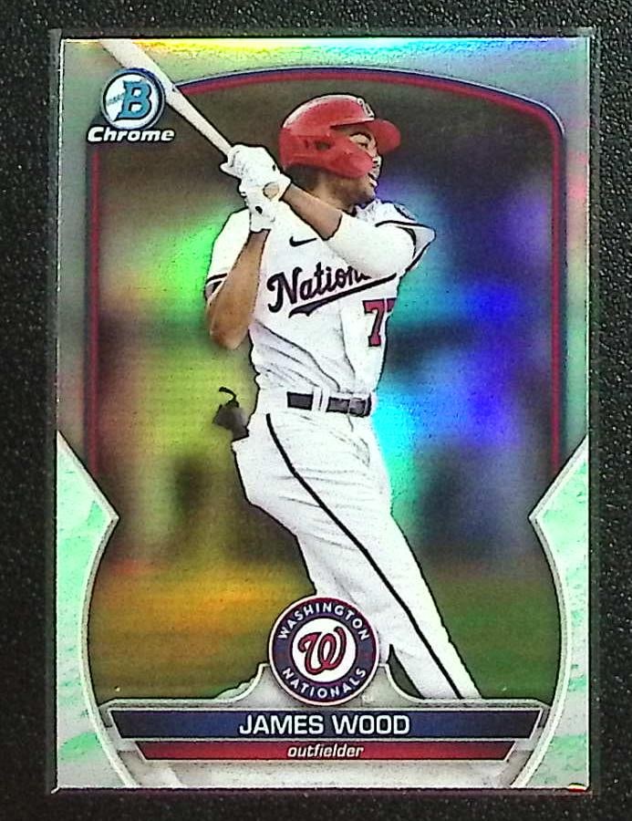 James Wood Prospects Lunar Glow Refractor 2023 Bowman Chrome #BCP-129 Nationals: Bowman Baseball MLB Trading & Sports Cards, Sports Cards for Sale Near Me, World Series & Hall of Fame Players, SP, SSP, Chrome, 1st Bowman, Auction Memorabilia Lots Sold On Line
