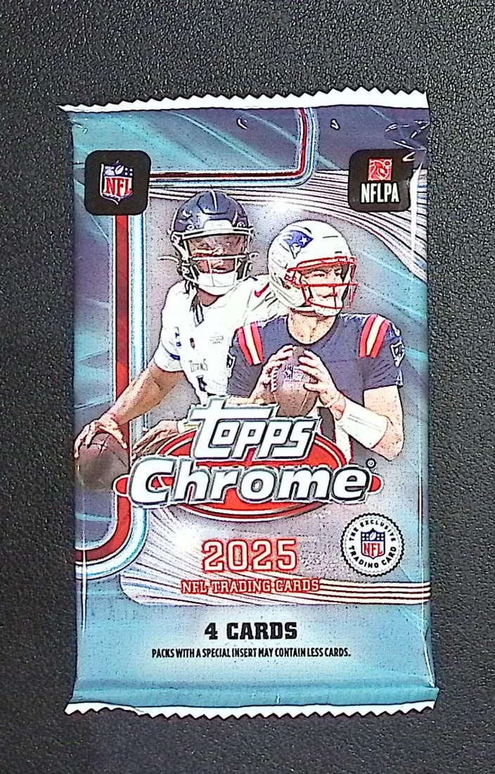 2025 Topps Chrome Football Blaster Box Pack: Topps Football NFL Trading & Sports Cards, Refractors, Prism Refractors, X-Fractors, Sports Cards for Sale Near Me, Super Bowl & Hall of Fame Players, Autographs, SP, SSP, Valuable Auction Memorabilia