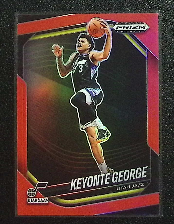 Keyonte George Red Prizm /299 2024-25 Prizm Black #12 Utah Jazz (1 of 2)