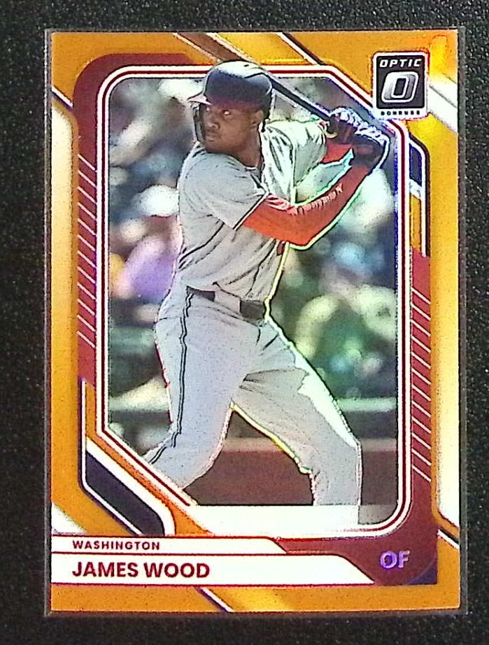 James Wood Orange Prizm /199 2026 Donruss Optic #100 Washington Nationals: Panini Baseball MLB Trading & Sports Cards, Sports Cards for Sale Near Me, Prizm, Mosaic, Select, SP, SSP, Auction Memorabilia Lots for Sale On Line, World Series & Hall of Fame Players