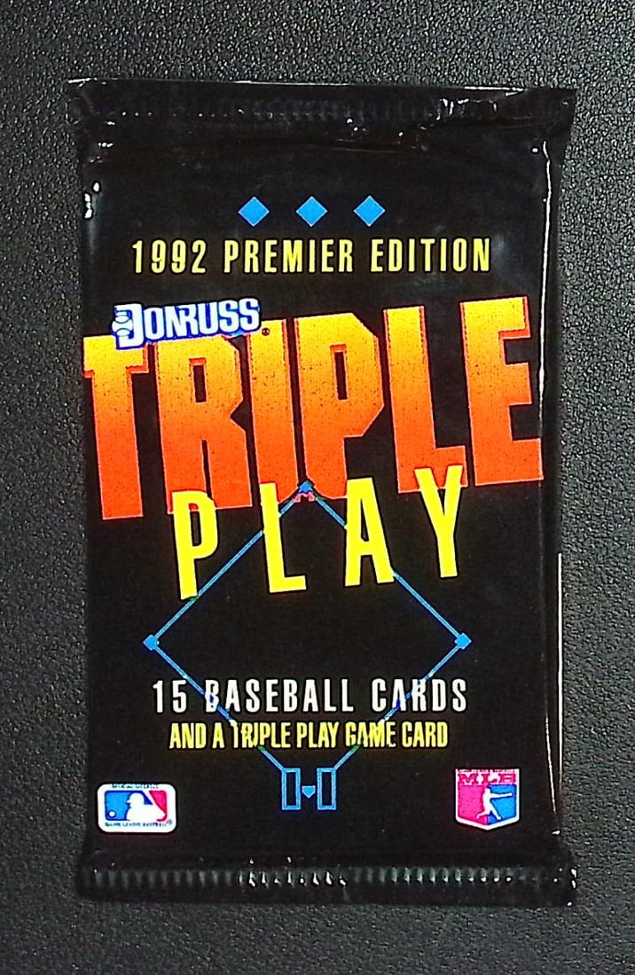 1992 Donruss Vintage PREMIER EDITION TRIPLE PLAY Baseball Card Retail Box Wax Pack: Vintage Valuable Donruss Baseball MLB Trading & Sports Cards, Robin Yount, George Brett, Rickey Henderson, Nolan Ryan, Old Sports Cards for Sale Near Me, World Series & hall of Fame Players, Auction M