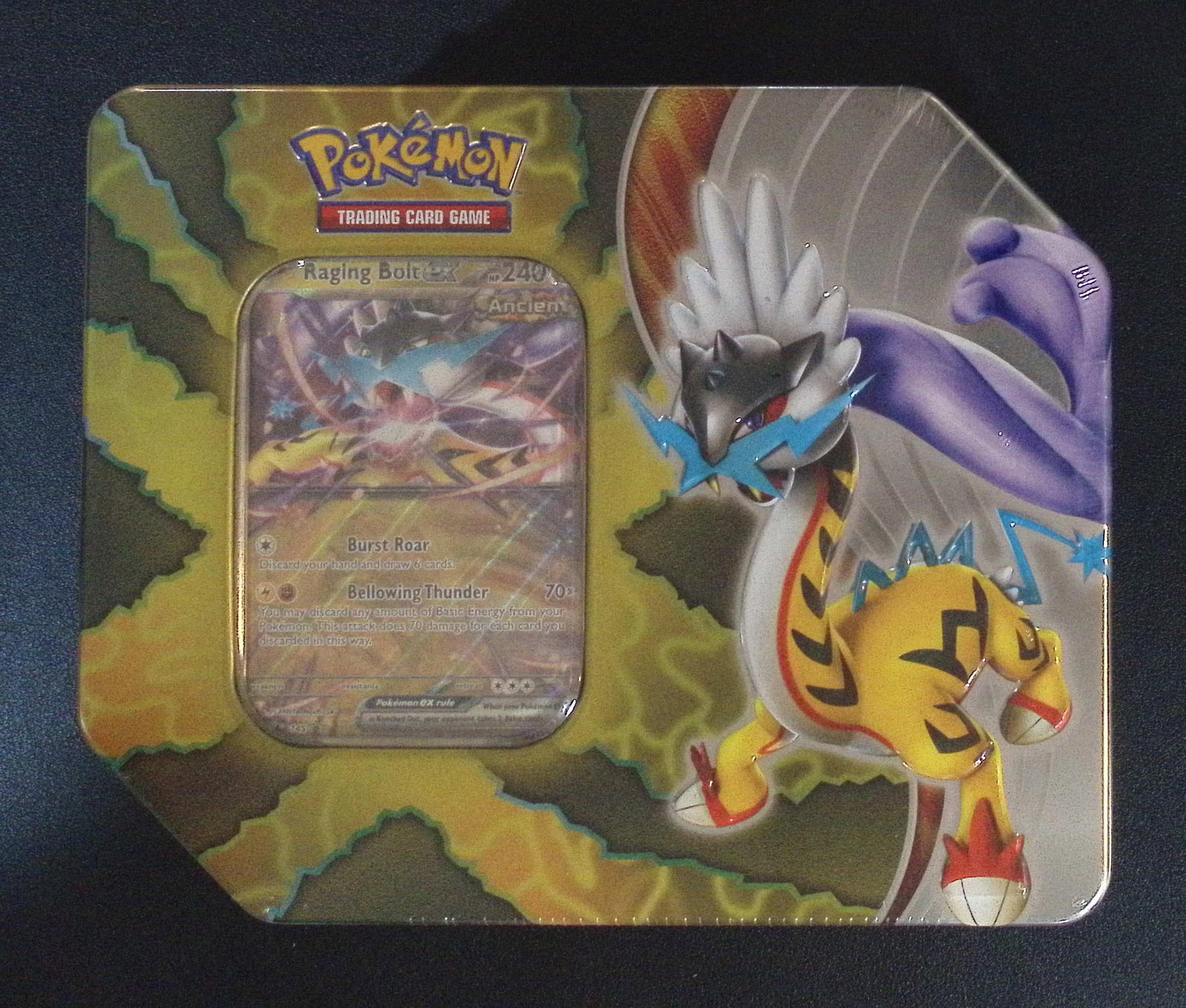 Pokemon Paradox Destinies Tin: 5 Booster Packs, 1 Foil Promo Card, & 1 Pokemon TCG Live Card (1 of 2)