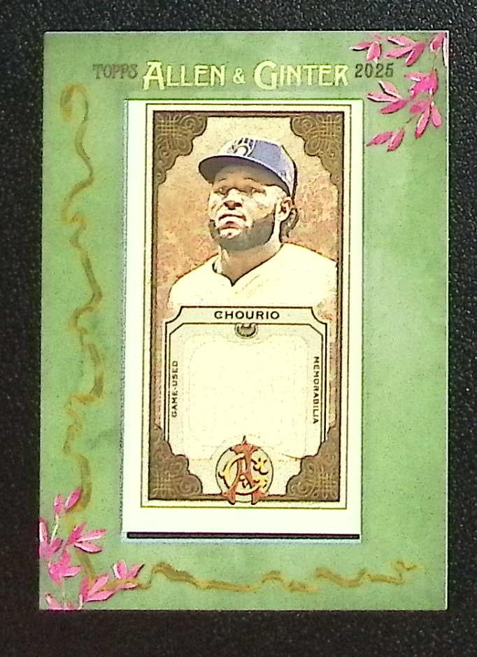Jackson Chourio Game Used Bat Patch 2025 Allen & Ginter #MFR-JCH Brewers (1 of 2)