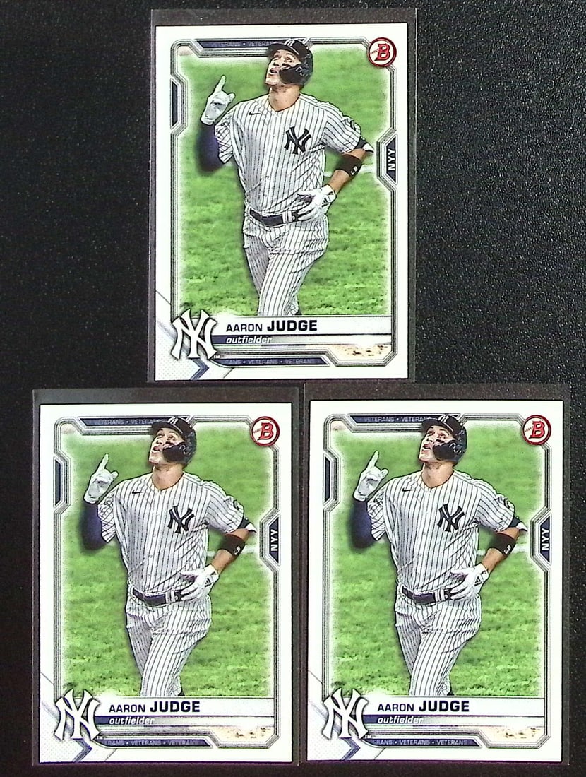 Lot of 3 Aaron Judge 2021 Bowman #74 New York Yankees (1 of 2)