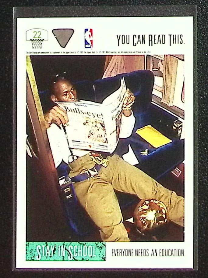 Michael Jordan If You Can Read This 1991-92 Upper Deck #22: Upper Deck Basketball NBA Trading & Sports Cards, Sports Cards for Sale Near Me, Chrome, Refractor, SP, SSP, Valuable Auction Memorabilia Lots Sold On Line, NBA Championship & Hall of Fame Player Card