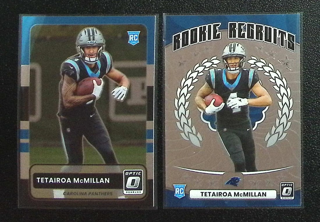 Lot of 2 Tetairoa McMillan Rookie Cards 2025 Donruss Optic Inserts #11 & #17. Panthers (1 of 2)