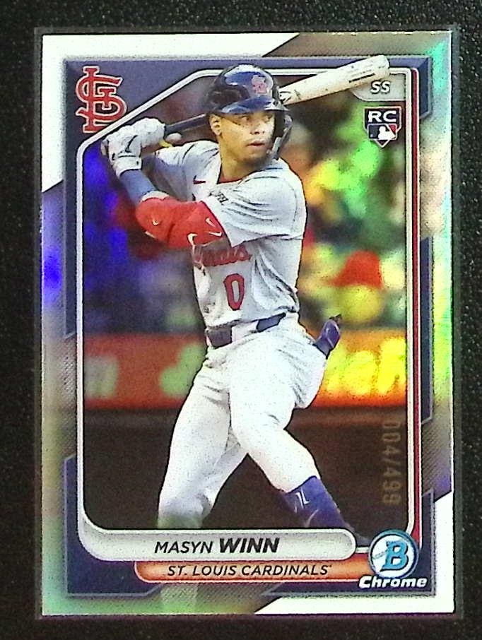 Masyn Winn Rookie Card Refractor /499 2024 Bowman Chrome #61 St. Louis Cardinals (1 of 2)
