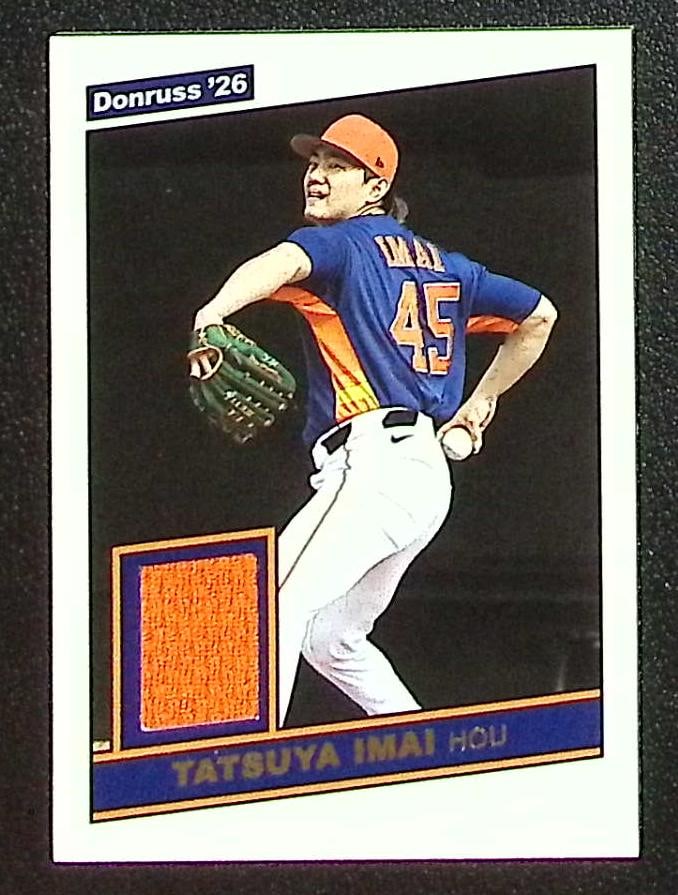 Tatsuya Imai Patch 2026 Panini Donruss #RM-TI Houston Astros: Panini Baseball MLB Trading & Sports Cards, Sports Cards for Sale Near Me, Prizm, Mosaic, Select, SP, SSP, Auction Memorabilia Lots for Sale On Line, World Series & Hall of Fame Players