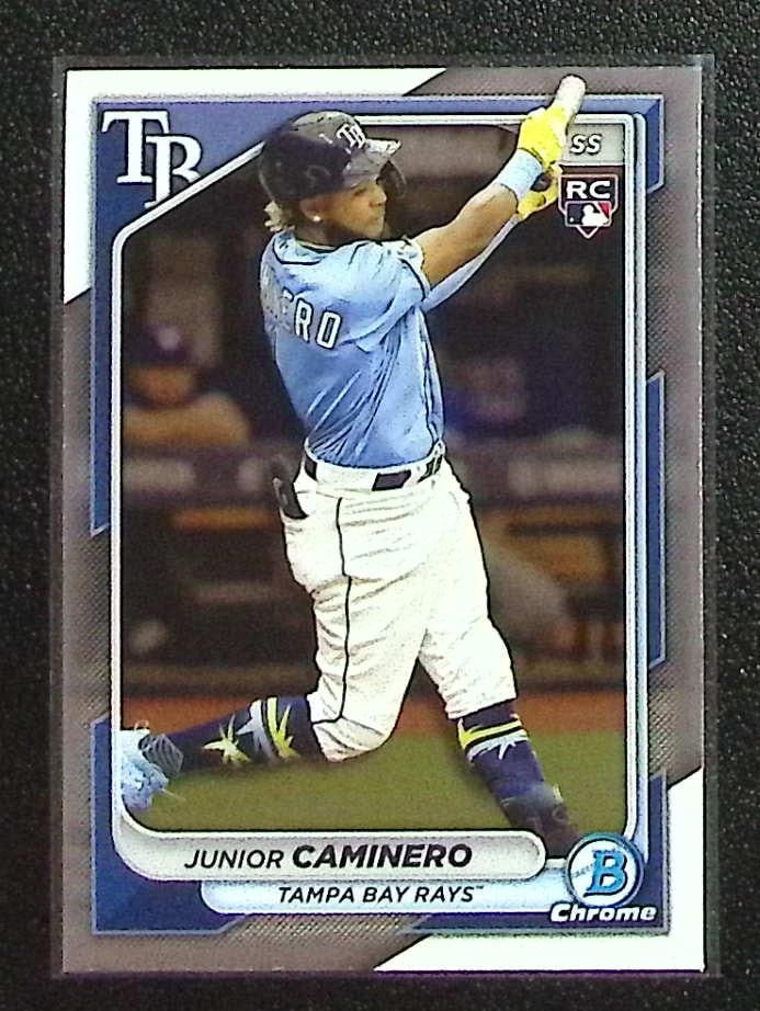 Junior Caminero Rookie Card 2024 Bowman Chrome #56 Tampa Bay Rays (1 of 2)