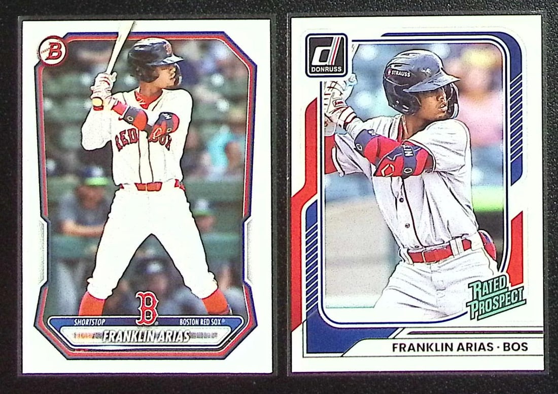 Lot of 2 Franklin Arias Prospect Cards. 2026 Bowman #BP-27 & Donruss #163. Red Sox (1 of 2)