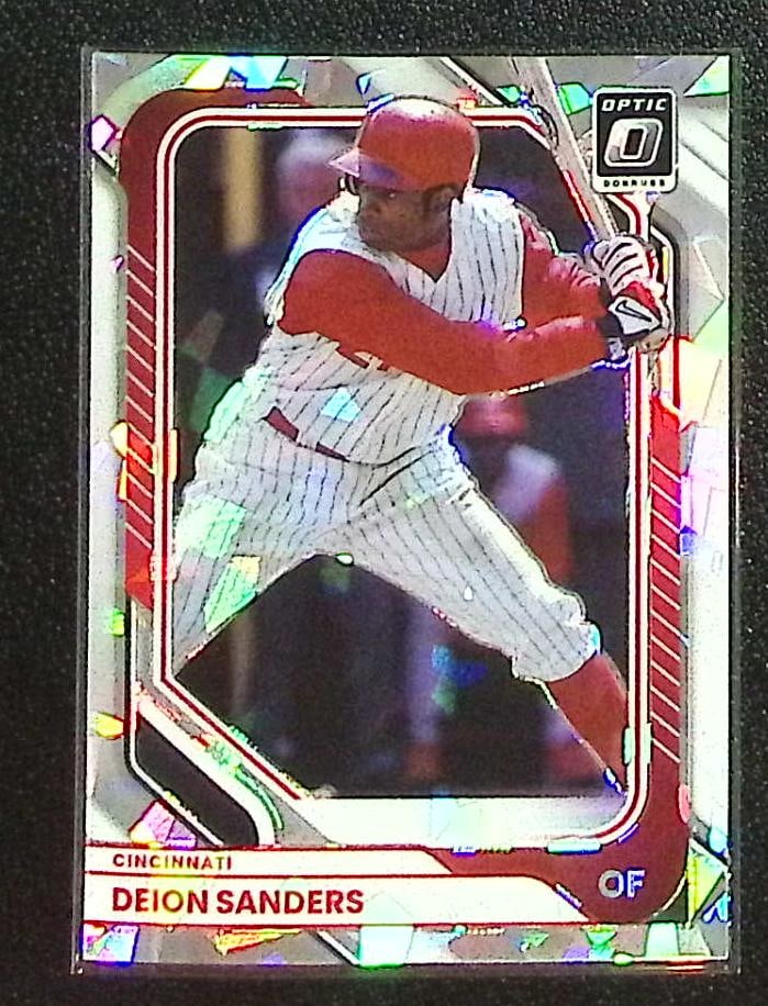 Deion Sanders Cracked Ice /25 2026 Donruss Optic #27 Cincinnati Reds (1 of 2)