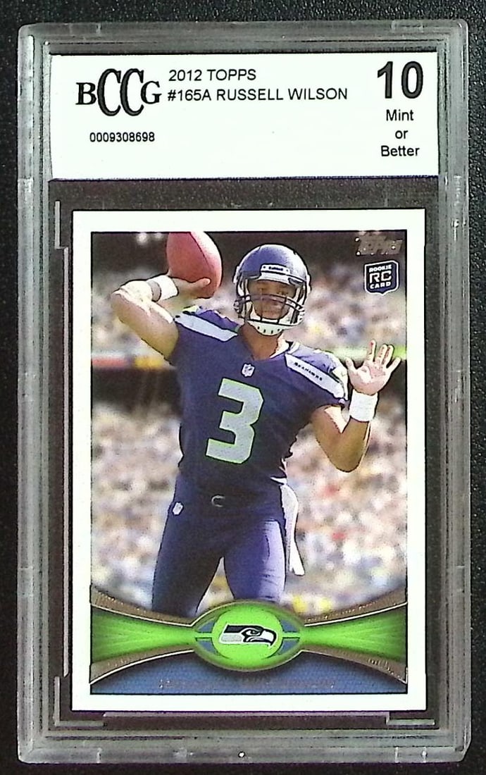 Russell Wilson Rookie Card 2012 Topps #165 BCCG 10 Seattle Seahawks (1 of 2)