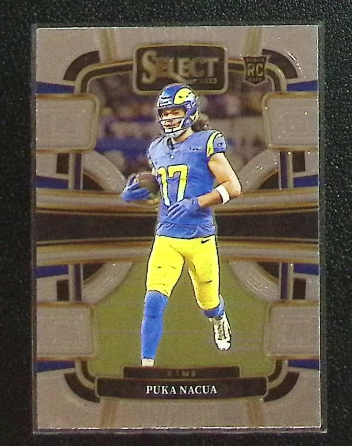 Puka Nacua Rookie Card 2023 Panini Select #56 Los Angeles Rams: Panini Select, Prizm, Mosaic, Contenders, Zenith, Phoenix, Illusions, Absolute, Rookie NFL Sports Trading Cards, SP, SSP, Cards, Football Cards for Sale Near Me, Superbowl & Hall of Fame Player Cards,