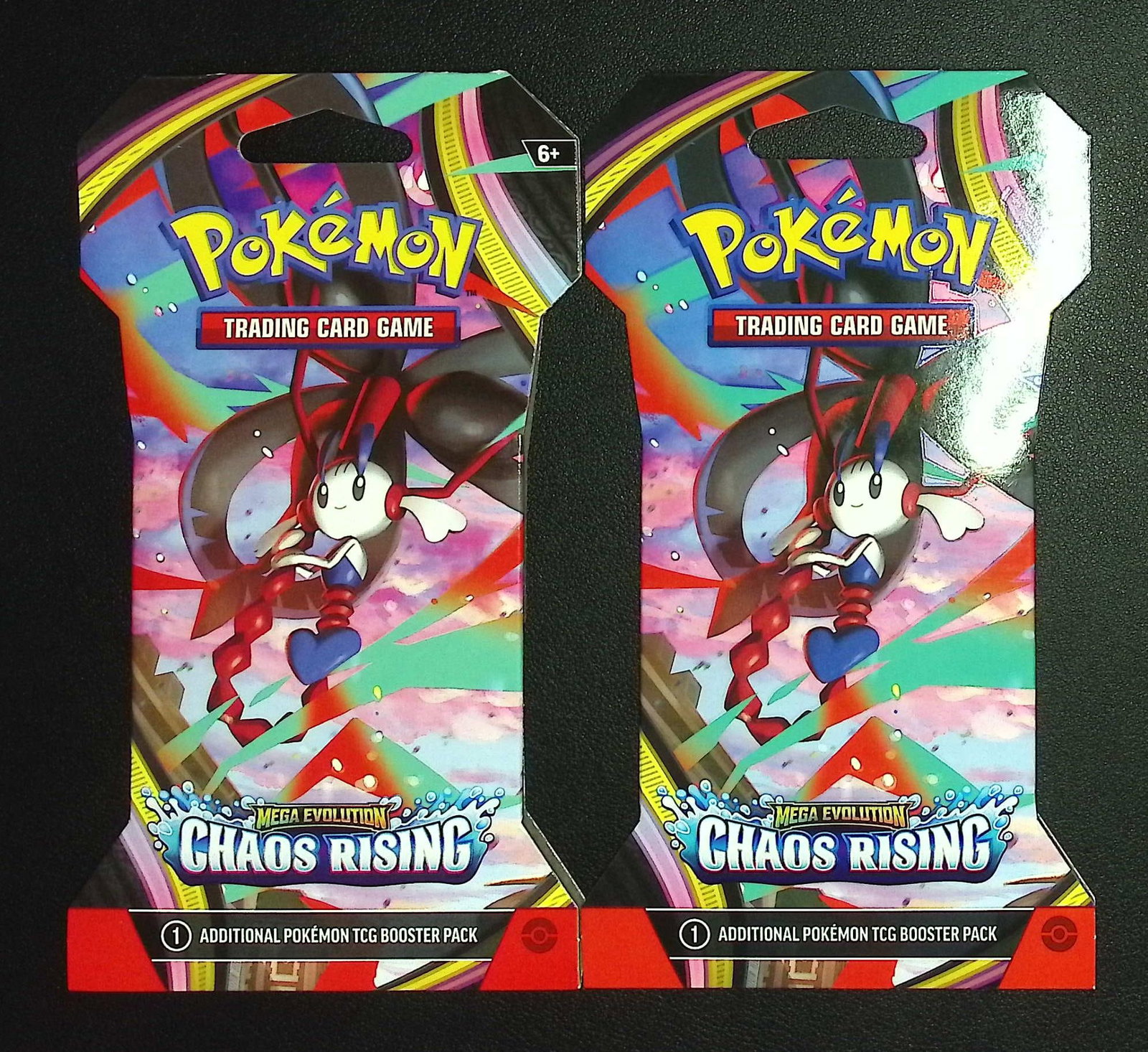 2 COUNT: 2026 Pokemon Chaos Rising Sleeved Booster Pack: Pokemon Trading Card Game Cards, Charizard, Pikachu, Mewto, EX, Referse Holo, Holo Rare Cards, Secret Rare Cards, Full Art Cards, Evee, 3 Stars Ultra Rare Cards, Double Rare, Illustration Rare, Specia