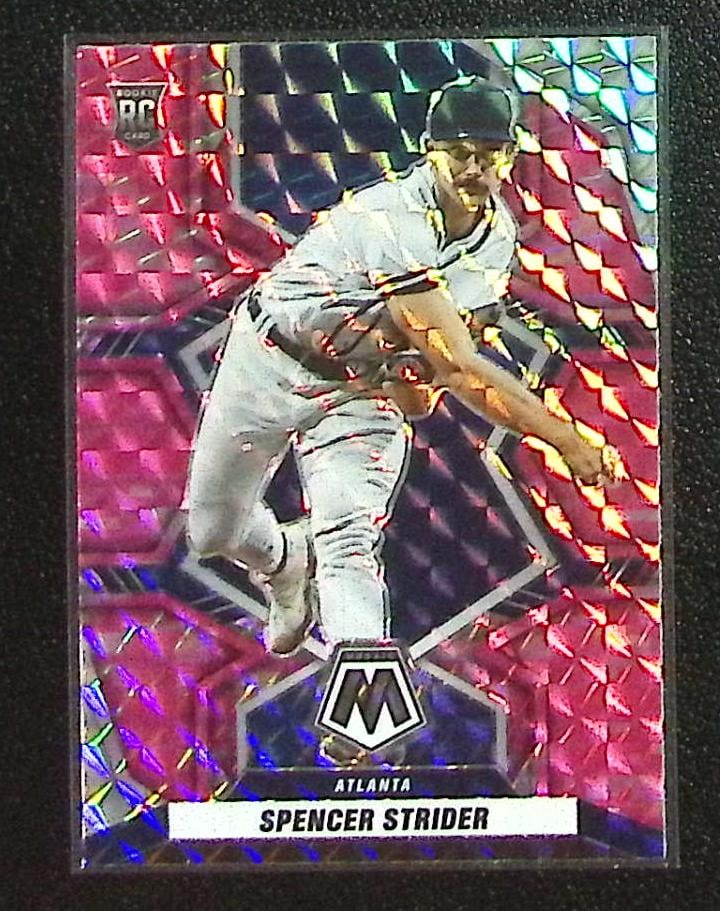 Spencer Strider Rookie Card Pink Camo Prizm 2022 Panini Mosaic #206 Atlanta Braves (1 of 2)