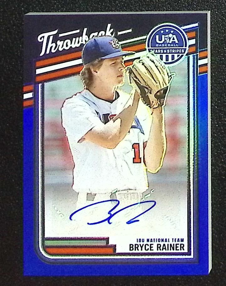 Bryce Rainer Blue Prizm Auto /49 2026 Panini USA Baseball Stars & Stripes #TS-BR: Panini Baseball MLB Trading & Sports Cards, Sports Cards for Sale Near Me, Prizm, Mosaic, Select, SP, SSP, Auction Memorabilia Lots for Sale On Line, World Series & Hall of Fame Players