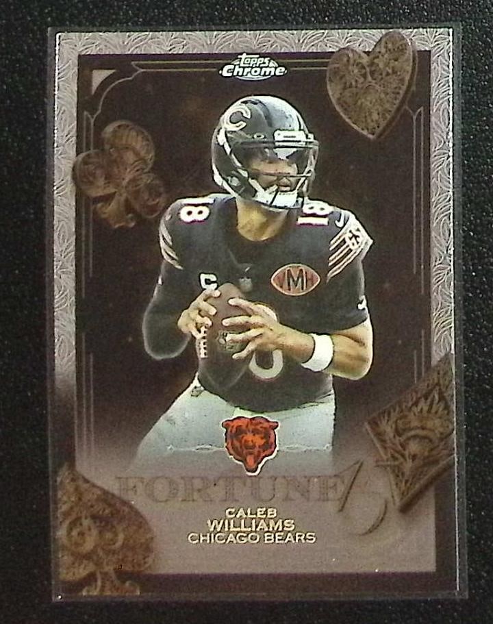 Caleb Williams Fortune 15 2025 Topps Chrome #F15-16 Chicago Bears: Topps Chrome Football NFL Trading Sports Cards, Sports Cards for Sale Near Me, Super Bowl & Hall of Fame Player Cards, Resurgence, Composite, SP, SSP, Valuable Auction Memorabilia Lots For Sale On Lin