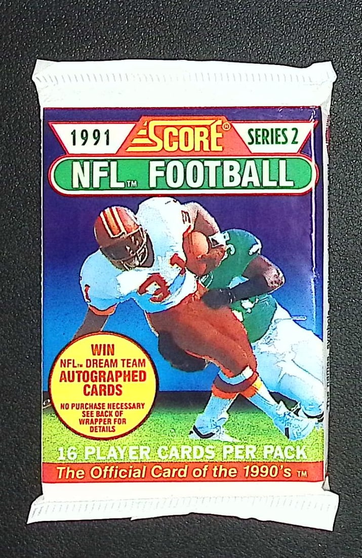 1991 Score Series 2 Vintage Football Card Retail Box Pack Sports Cards Brett Favre Rookie Card (1 of 1)