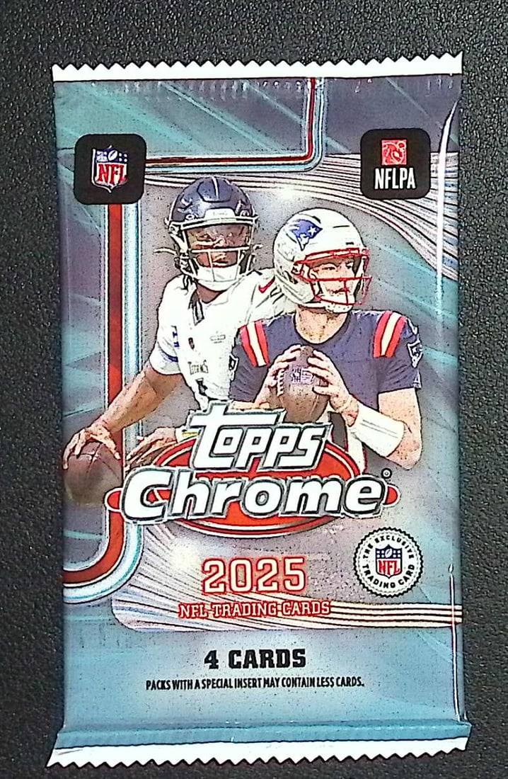 2025 Topps Chrome Football Blaster Box Pack: Topps Football NFL Trading & Sports Cards, Refractors, Prism Refractors, X-Fractors, Sports Cards for Sale Near Me, Super Bowl & Hall of Fame Players, Autographs, SP, SSP, Valuable Auction Memorabilia