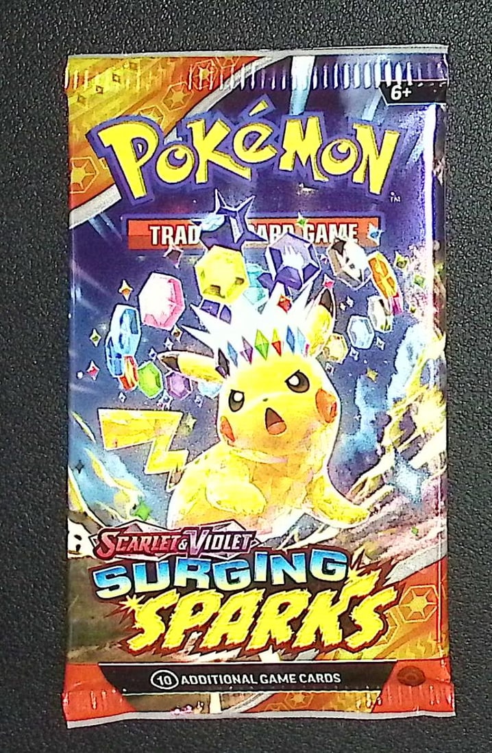 Pokemon Scarlet & Violet Surging Sparks 10 Card TCG Booster Pack, Charizard, Pikachu, Holo (1 of 1)