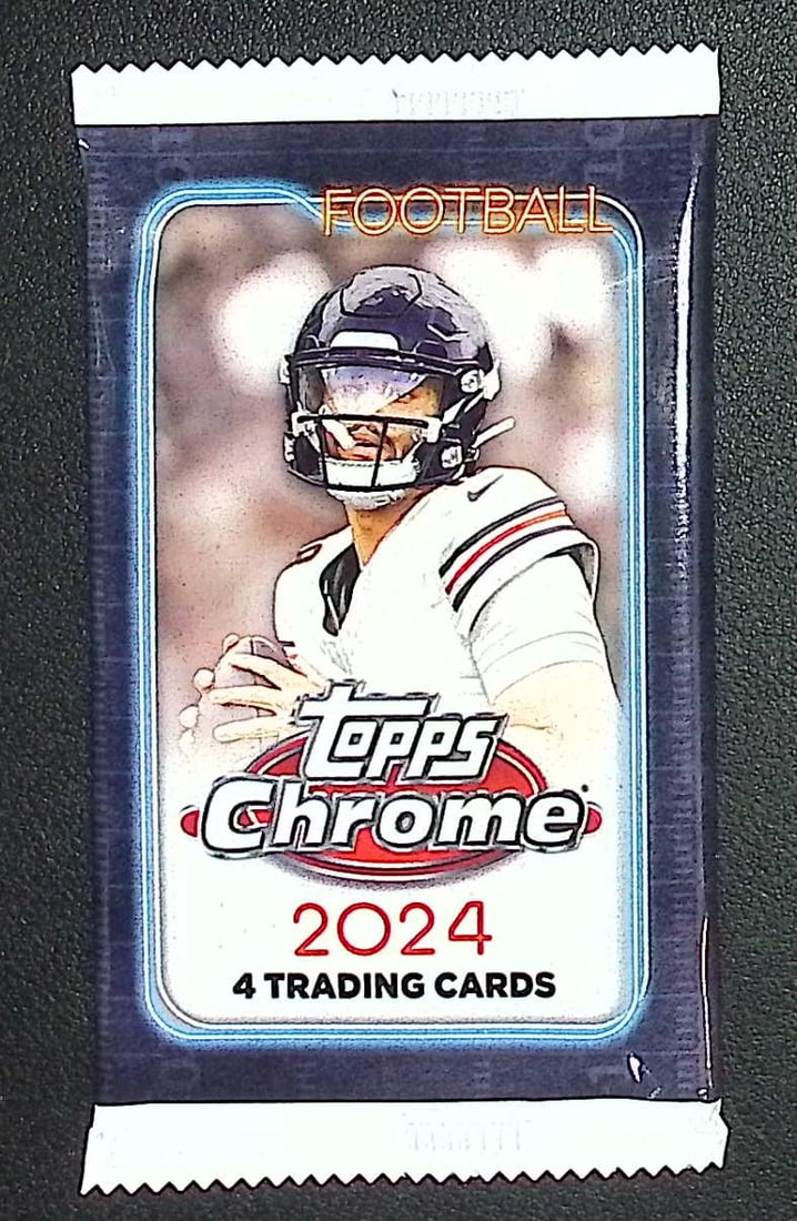 2024 Topps Chrome Football Cards BLASTER Box Pack Drake Maye, Jayden Daniels Rookie Card (1 of 1)