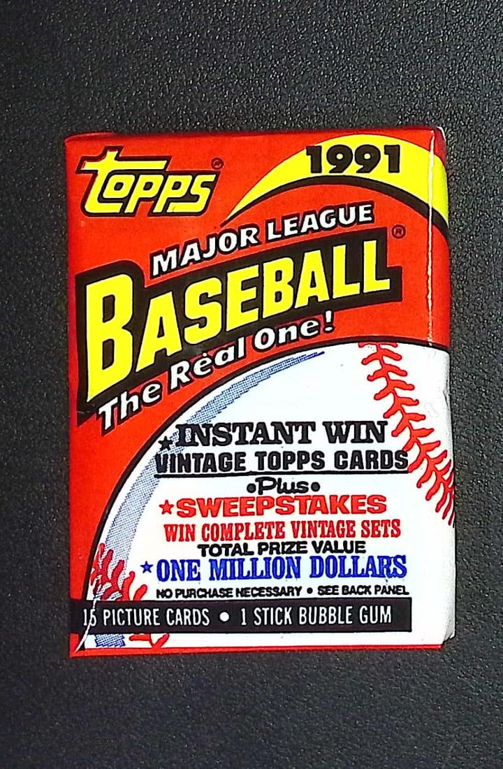 1991 Topps Vintage Baseball Cards Retail Box Wax Pack Sports Cards Rookie Cards (1 of 1)