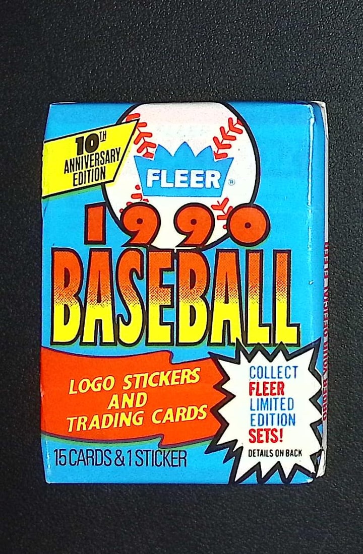 1990 Fleer Baseball Series 1 Retail Box Wax Pack Sports Cards MLB Trading Cards Rookie Cards (1 of 1)