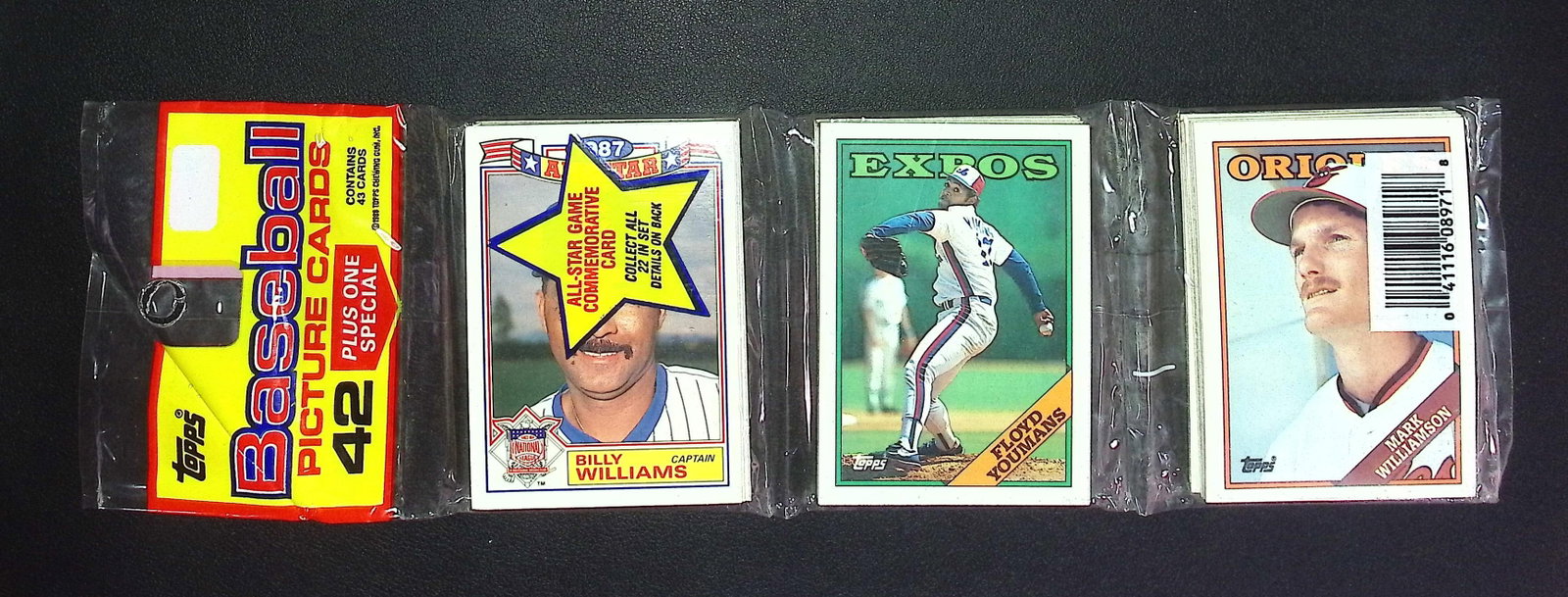 1988 Topps Baseball Cards Hanger Rack Pack - 42 Sports Cards Plus 1 Special Card You Receive the (1 of 2)