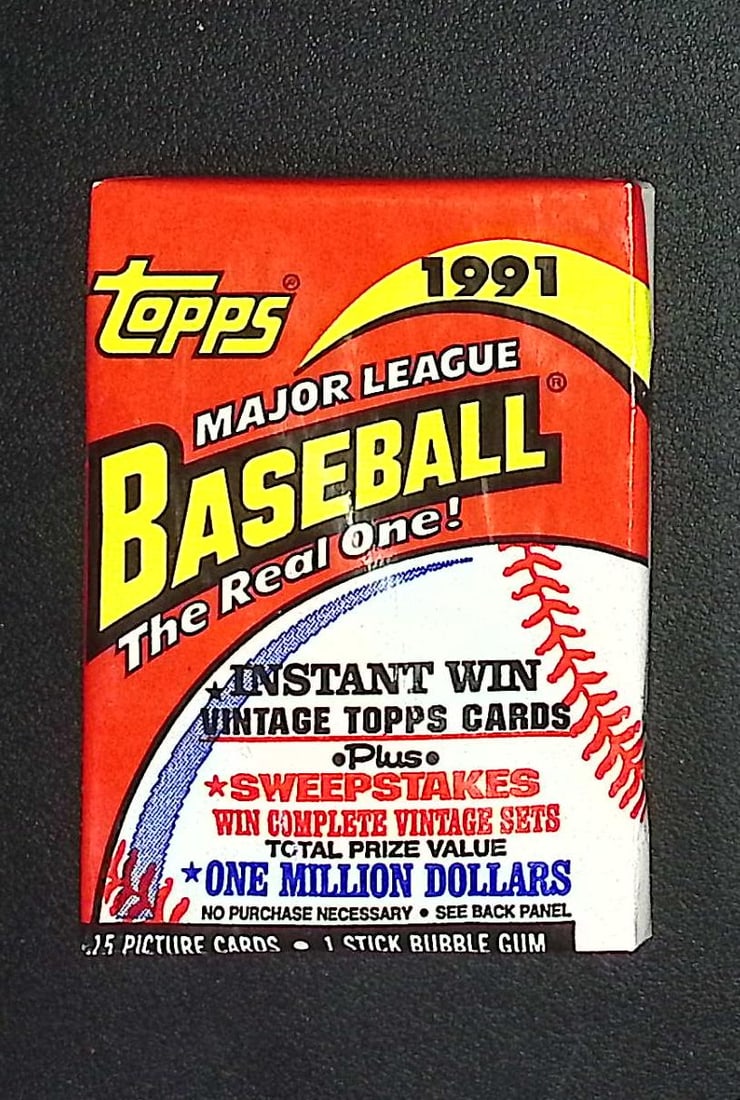 1991 Topps Vintage Baseball Cards Retail Box Wax Pack Sports Cards Rookie Cards (1 of 1)