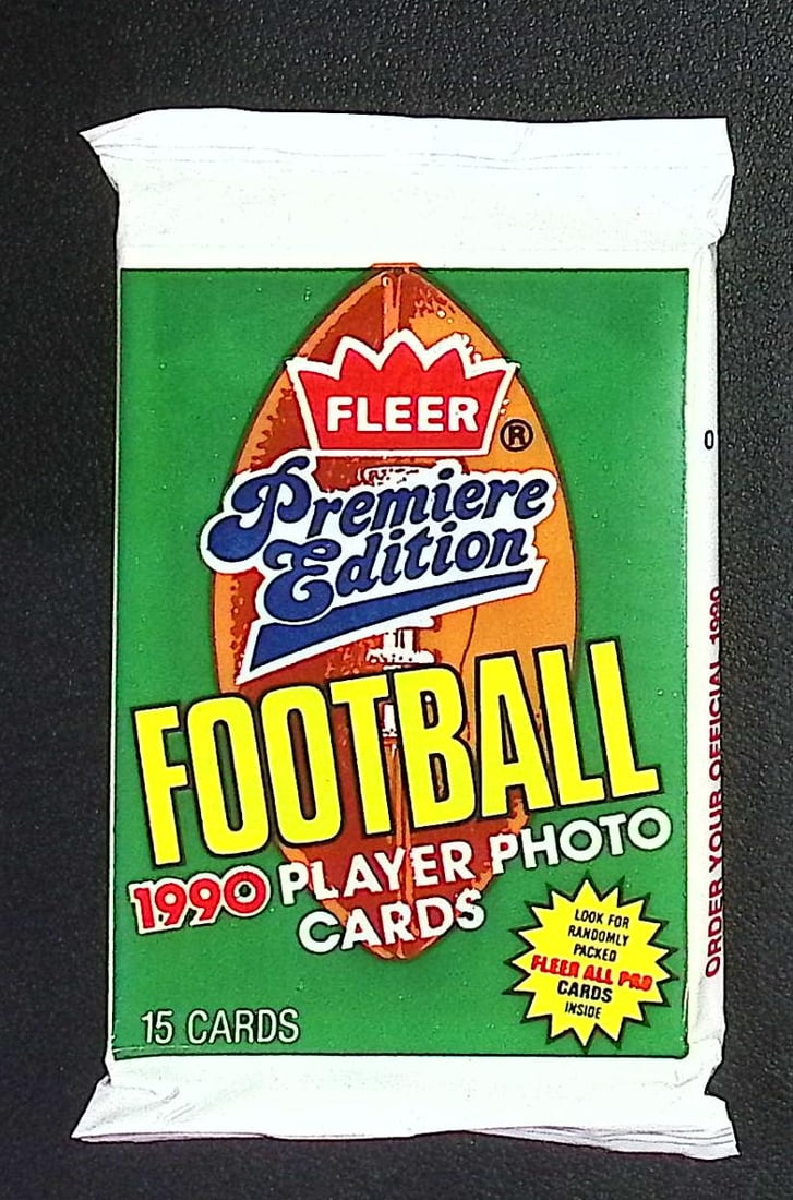1990 Fleer Vintage Football Cards Premier Edition Retail Box Pack Sports Cards NFL Cards (1 of 1)