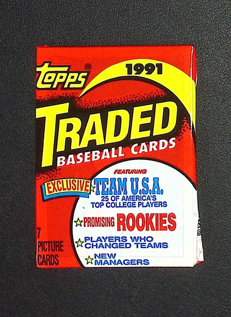 1991 Topps TRADED Series Vintage Baseball Cards Retail Box Wax Pack Sports Cards Rookie Cards (1 of 1)