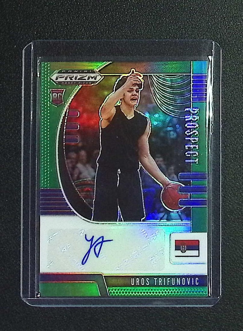 Uros Trifunovic Prospect Green Prizm Autograph 2020 Panini Prizm Draft Picks #PA-UT (1 of 2)