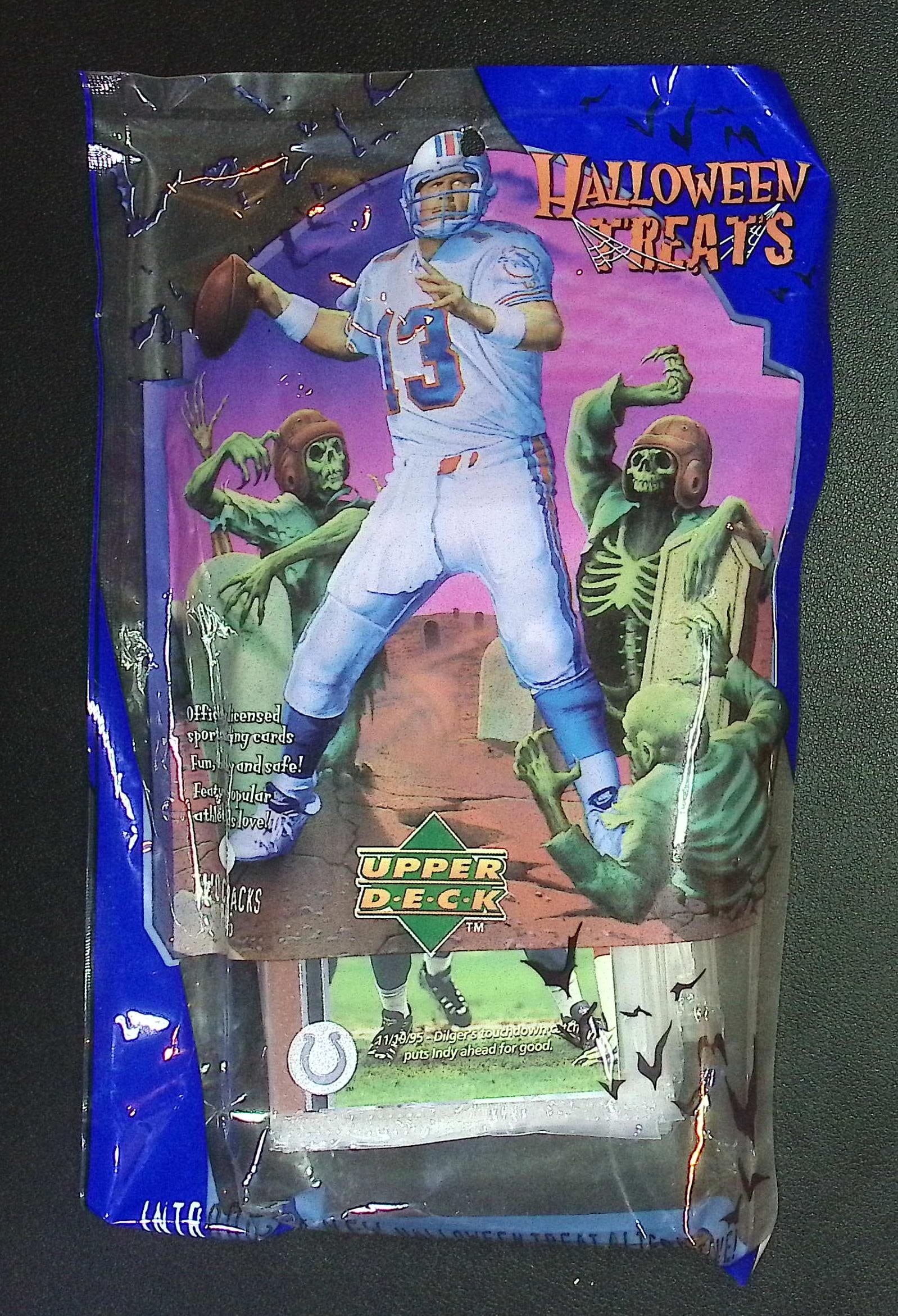 1996 Upper Deck Halloween Treat Football Hanger Bag: 20 Count of 2 Card Packs (1 of 2)