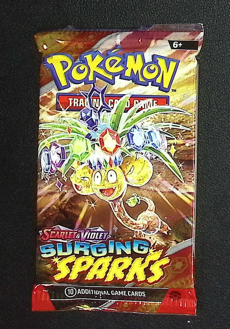 Pokemon Scarlet & Violet Surging Sparks 10 Card TCG Booster Pack, Charizard, Pikachu, Holo (1 of 1)