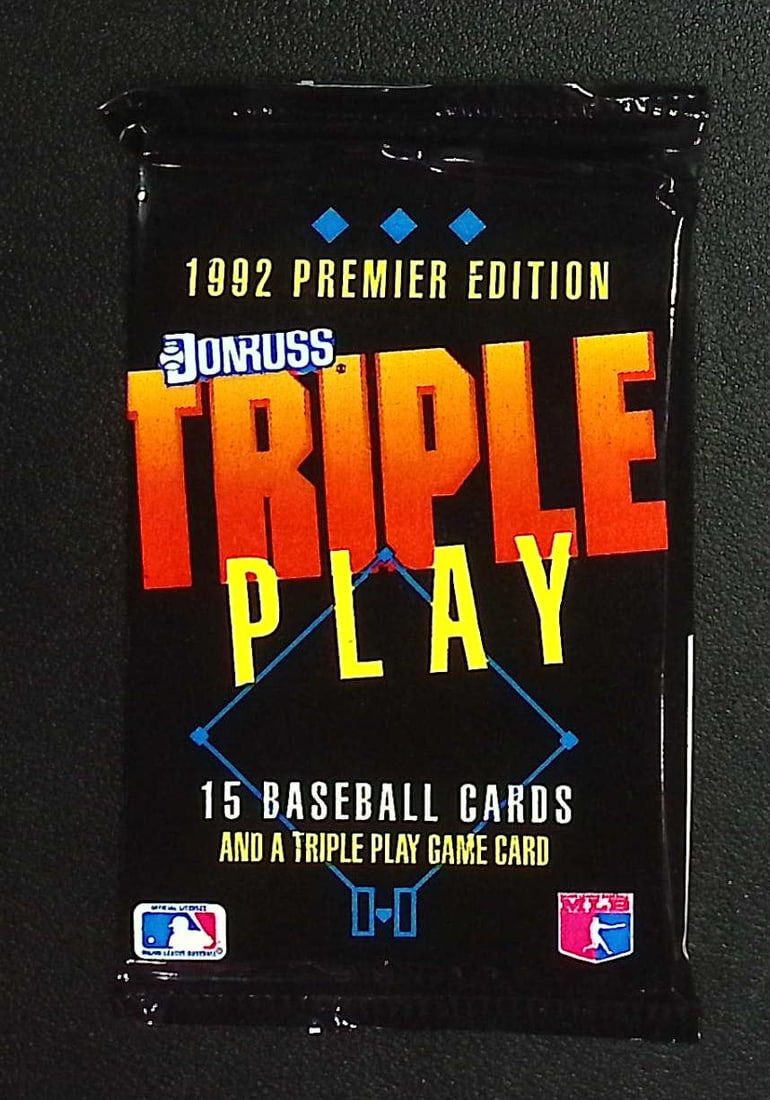 1992 Donruss Vintage PREMIER EDITION TRIPLE PLAY Baseball Card Retail Box Wax Pack: Vintage Valuable Donruss Baseball MLB Trading & Sports Cards, Robin Yount, George Brett, Rickey Henderson, Nolan Ryan, Old Sports Cards for Sale Near Me, World Series & hall of Fame Players, Auction M