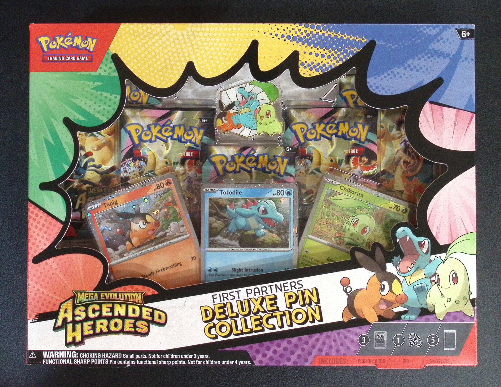 Pokemon Mega Evolution Ascended Heroes 1st Partners Deluxe Pin Collection: 5 Booster Packs (1 of 2)