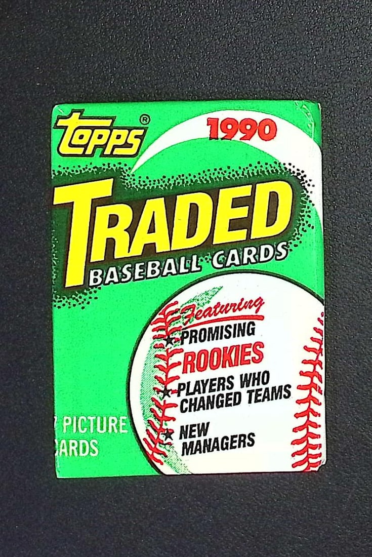 1990 Topps TRADED SERIES Vintage Baseball Cards Retail Box Wax Pack Sports Cards: Topps Vintage Rookie MLB Trading Cards, Frank Thomas Rookie Card, Bo Jackson, Cal Ripken, Nolan Ryan, Ken Griffey Jr All-Star Roopkie Cup Card, Sports Cards for Sale Near Me, World Series & Hall of Fa