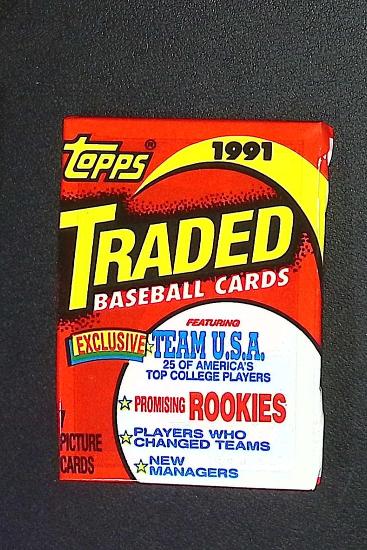1991 Topps TRADED Series Vintage Baseball Cards Retail Box Wax Pack Sports Cards Rookie Cards (1 of 1)